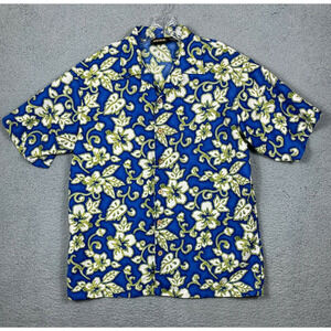 ODO Hawaiian Shirt Mens Size M Multicolor Floral Short Sleeve Button Up